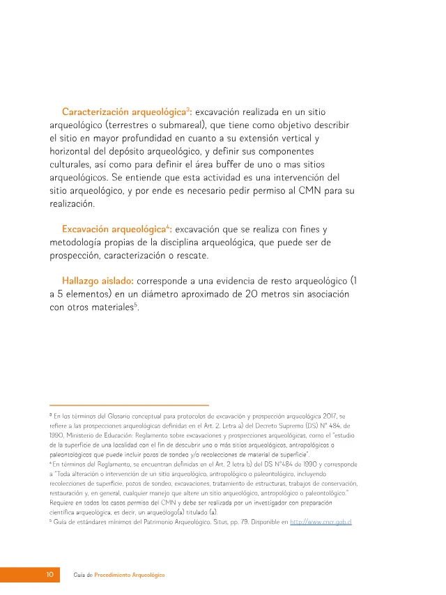 Página 10 de Guía de Procedimiento Arqueológico